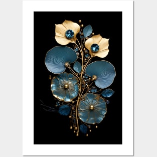 Teal and Cream Jewellery Posters and Art